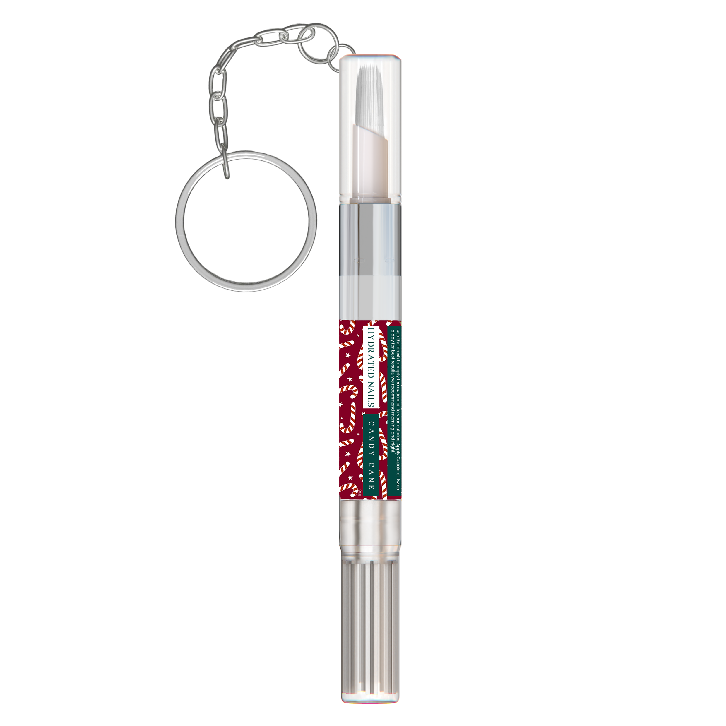 3ML Candy Cane Cuticle Oil Keyring